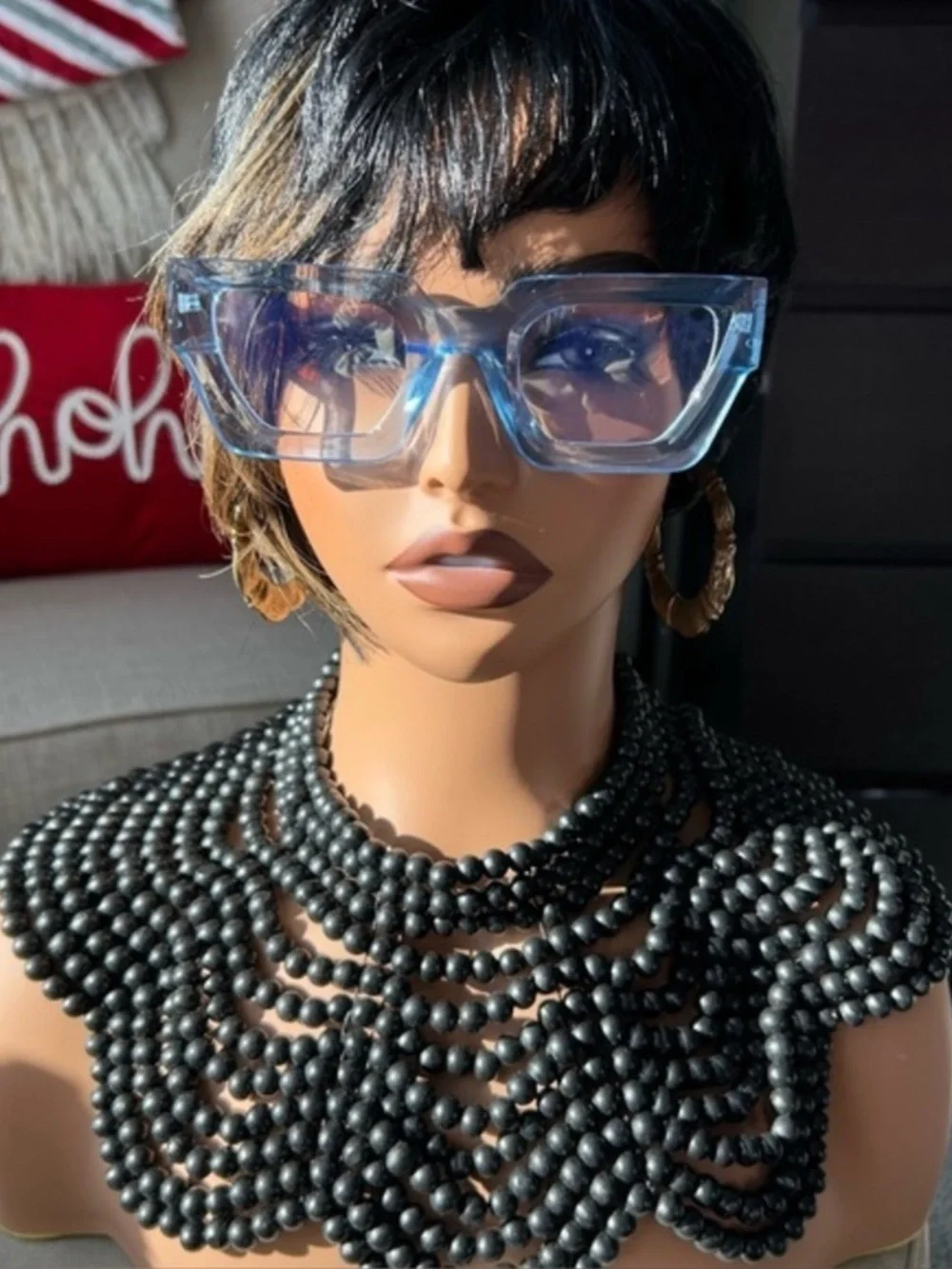 🌸 NEW clear lens personality transparent square statement glasses